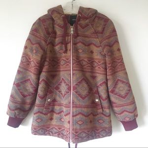 Forever 21 Southwestern Wool Coat